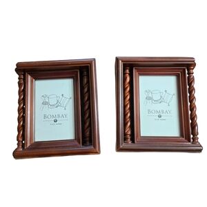 Bombay  Brown Twisted Design Picture Frames/Bookends